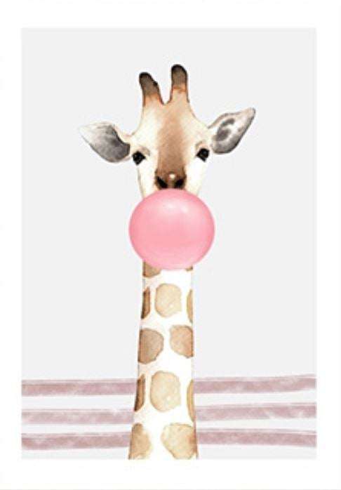 Set Bubble Gum con Marco Color Madera. - Decora-vita - Cuadros decorativos